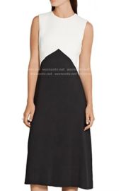 Narciso Rodriguez Two-Tone Textured Crepe Dress  at The Outnet